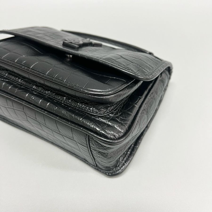 YSL/聖羅蘭 黑色鰐壓紋niki小號baby鏈條尺寸:22*17cm 附件:塵袋-3