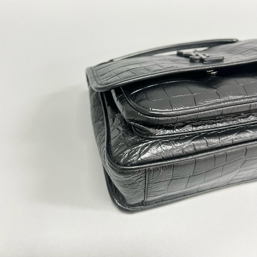 YSL/聖羅蘭 黑色鰐壓紋niki小號baby鏈條尺寸:22*17cm 附件:塵袋-4