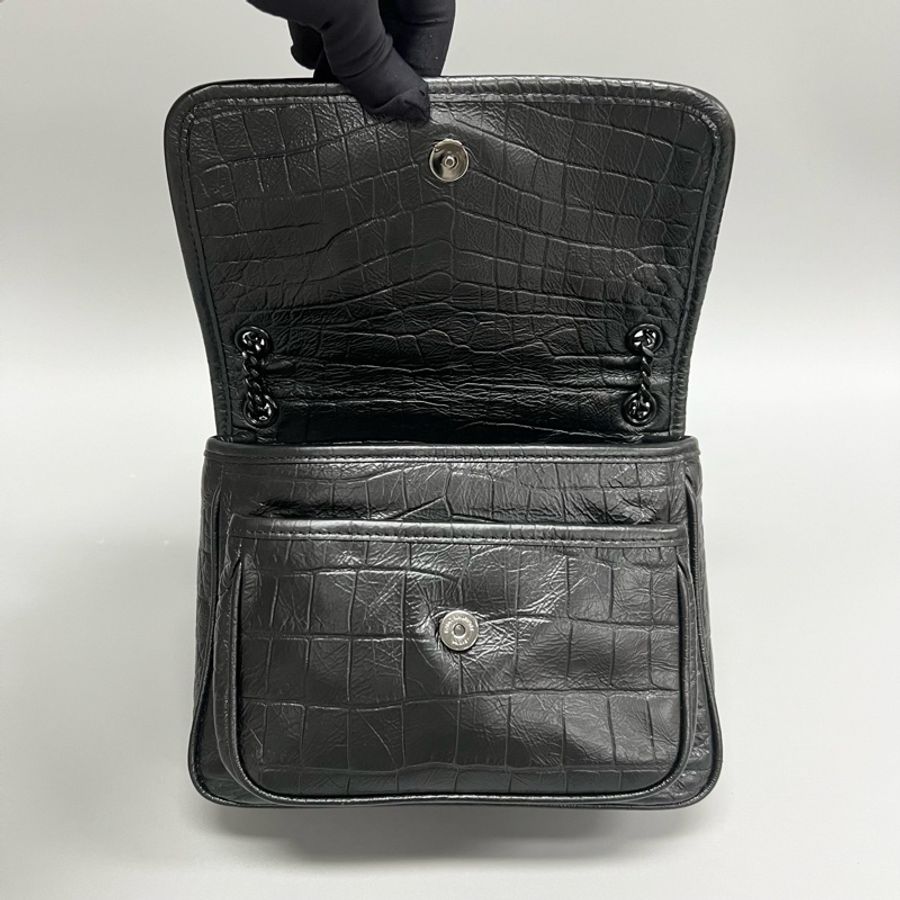 YSL/聖羅蘭 黑色鰐壓紋niki小號baby鏈條尺寸:22*17cm 附件:塵袋-6
