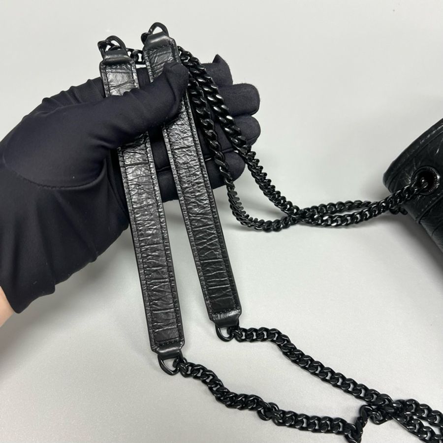 YSL/聖羅蘭 黑色鰐壓紋niki小號baby鏈條尺寸:22*17cm 附件:塵袋-7