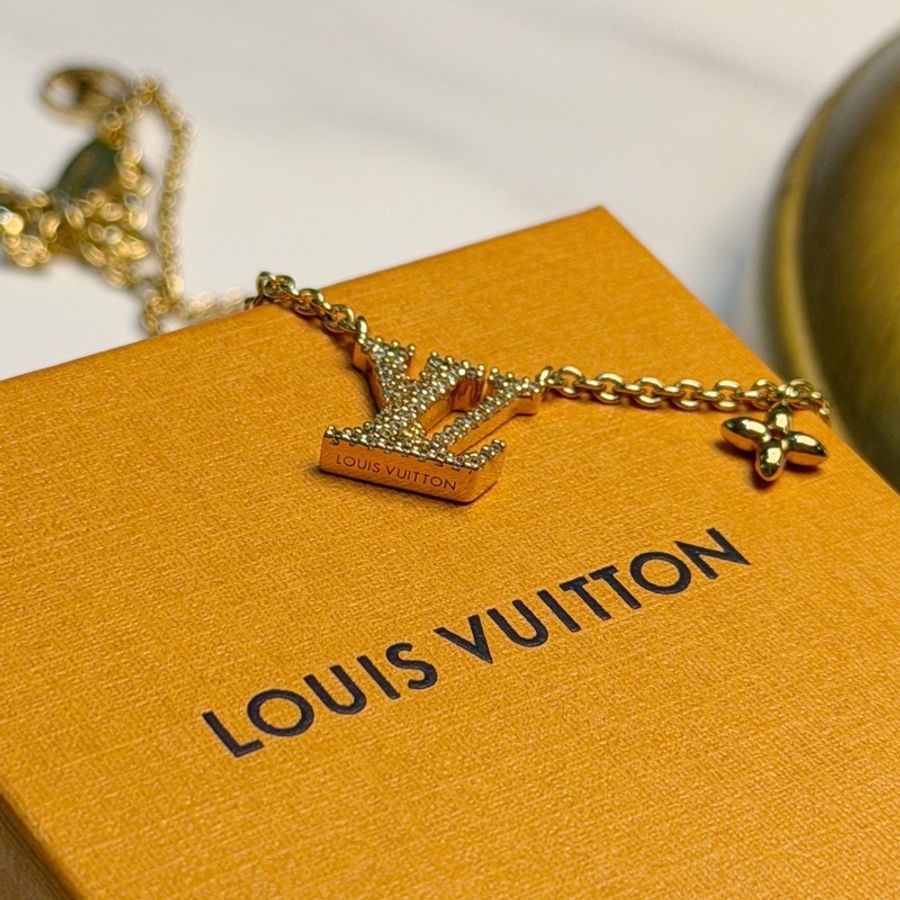 LOUIS VUITTON 水鑽M00596 金色項鍊-2