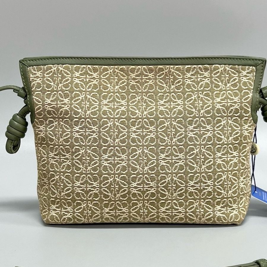 LOEWE/羅意威 綠色老花mini福袋單肩斜挎包 尺寸:21*18*7cm-0