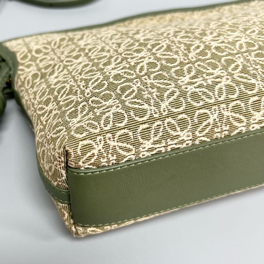 LOEWE/羅意威 綠色老花mini福袋單肩斜挎包 尺寸:21*18*7cm-4