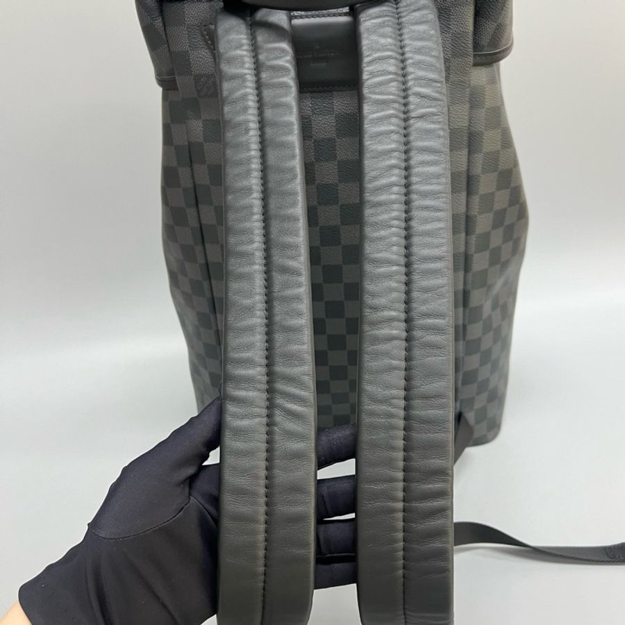 98新 LouisVuitton路易威登 Zack系列男士黑棋盤格雙肩包 尺寸:30×44 附件:塵袋-9