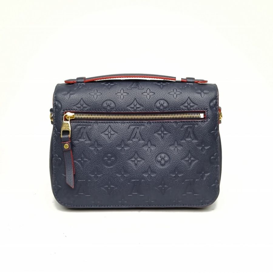 LOUIS VUITTON MetisPochette郵差包藍色牛皮金扣老花壓紋-2