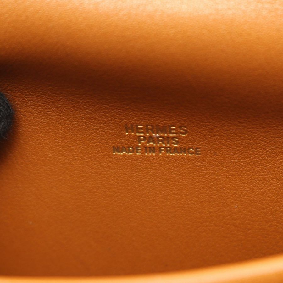 HERMES Balle de Golf 迷你肩斜背包 Gulliver 皮革 金色 GHW-3