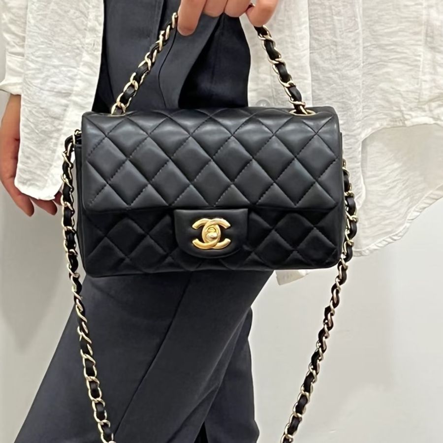 CHANEL香奈兒CF20🎩全新全配 🎩黑金淡金扣芯片款-8