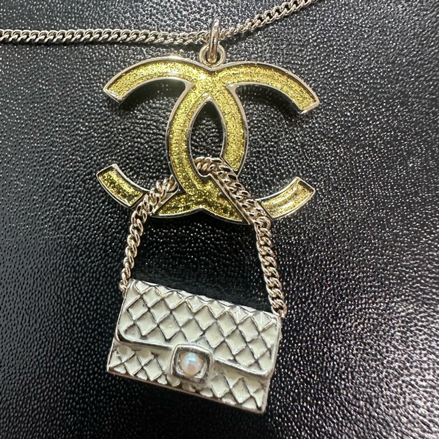 CHANEL香奈兒 07P 經典菱格紋金色coco鍊子包 項鍊-1