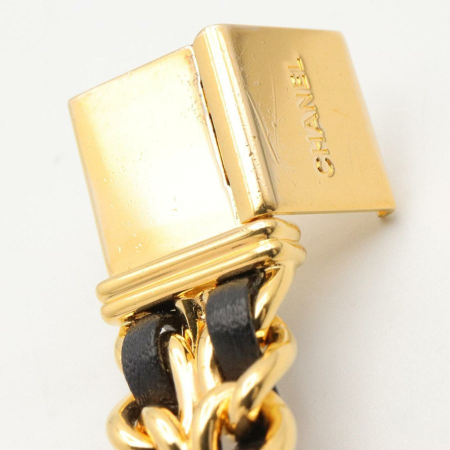 香奈兒 (Chanel) CHANEL Première XL 女士腕錶,鍍金 (GP) 錶殼,皮革錶帶,黑色,H0001-15