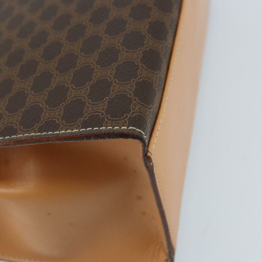 【日本直送】CELINE Macadam帆布手提包 PVC皮革 棕色金色 正品 AMZ142A-8