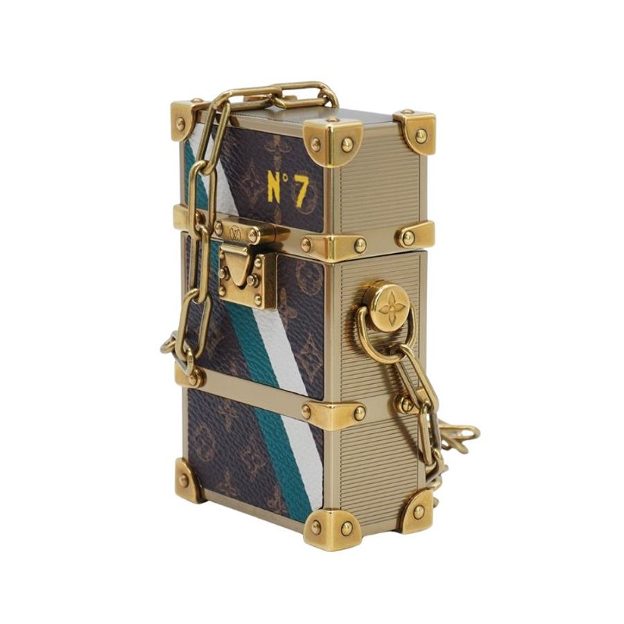 Louis Vuitton 展示品 Rigid Trunk 金框可背式煙盒(MP3273-咖)-1
