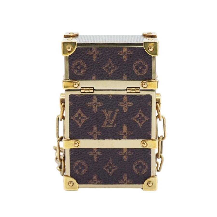 Louis Vuitton 展示品 Rigid Trunk 金框可背式煙盒(MP3273-咖)-2