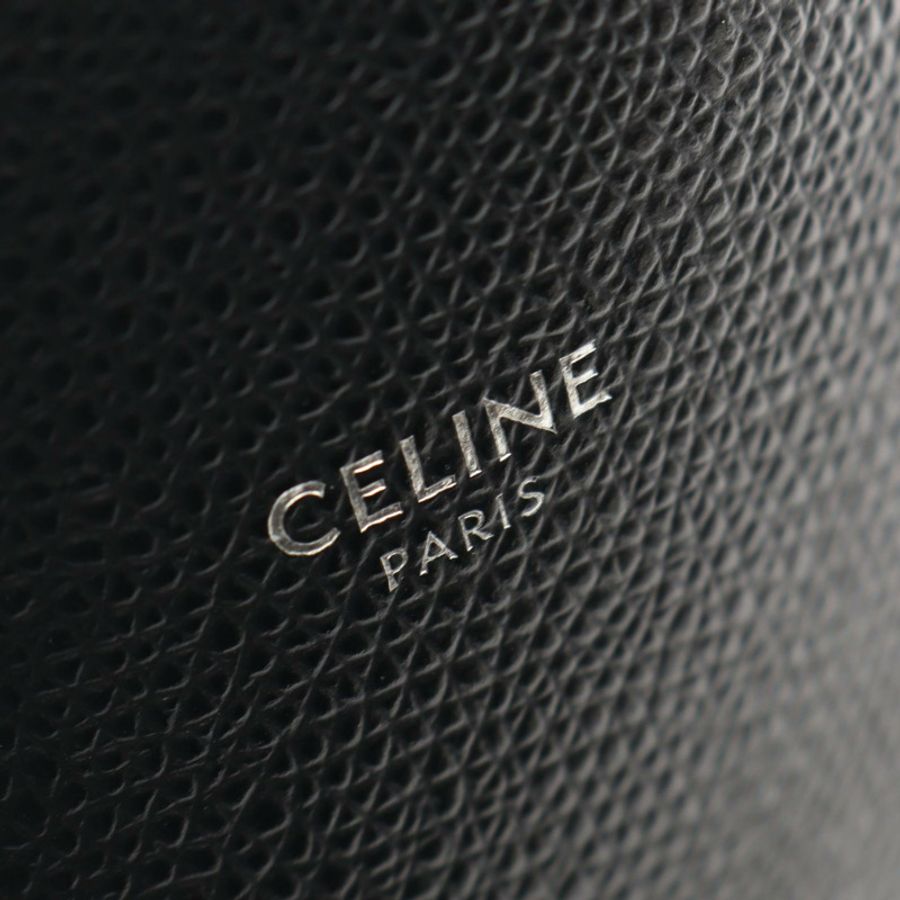 CELINE Vertical 小號 Cabas 單肩托特包 176183 黑色皮革 二手 女士-3