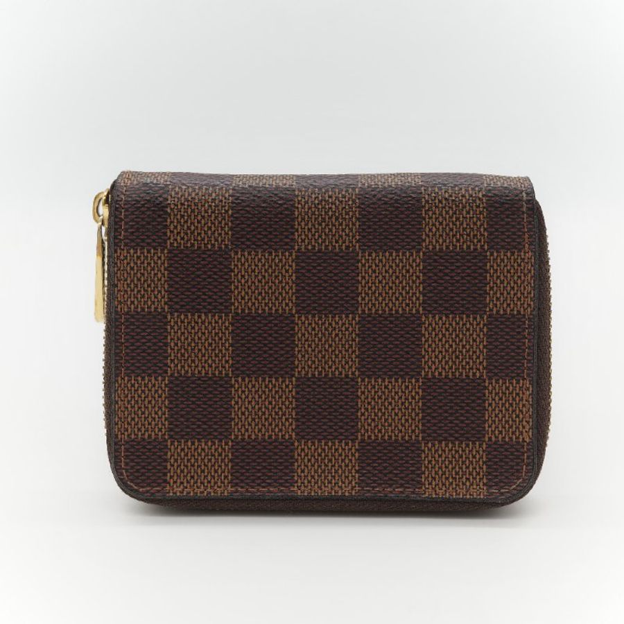 Louis Vuitton 路易威登 Damier 棋盤格紋 經典老花 帆布 ㄇ字型 拉鍊零錢包短夾-1