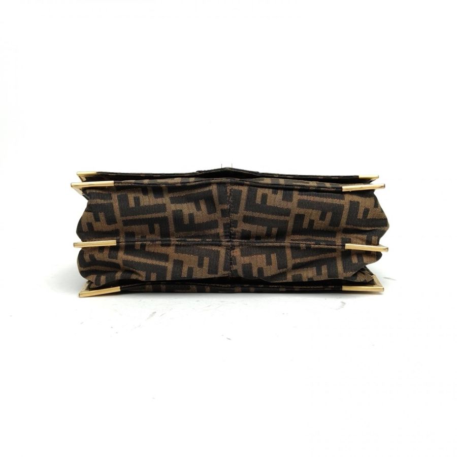 FENDI 老花帆布中古FF斜挎包風琴款-3