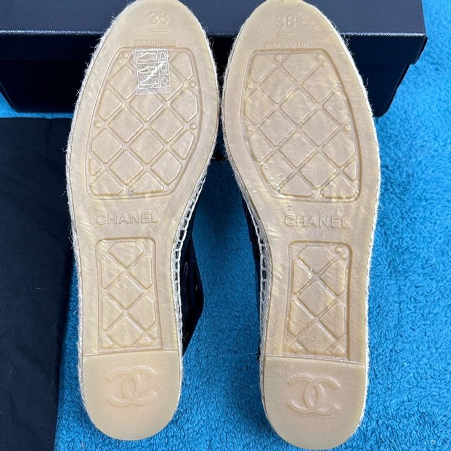 閒置未使用Chanel 漆皮漁夫鞋 黑色 尺碼:38碼 配件:塵袋+盒-4