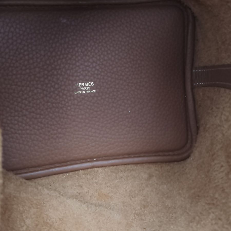 HERMES Picotin菜籃子18金棕色TC皮Y刻金扣-5