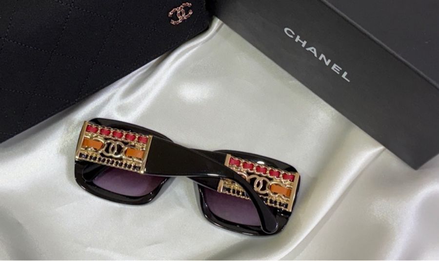 香奈兒Chanel 紫色漸層方形眼鏡 重工設計 不撞款 原價35000-2