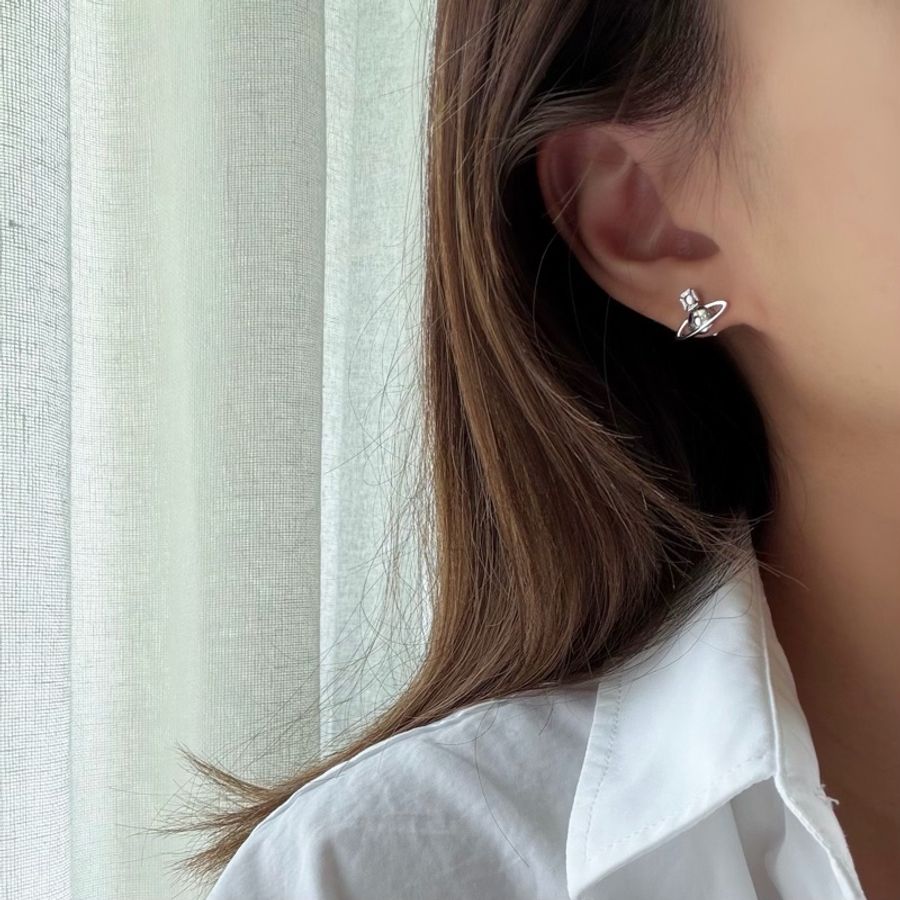 Vivienne Westwood🪐Leodaria Earrings 925純銀 不對稱土星/愛心耳環-2