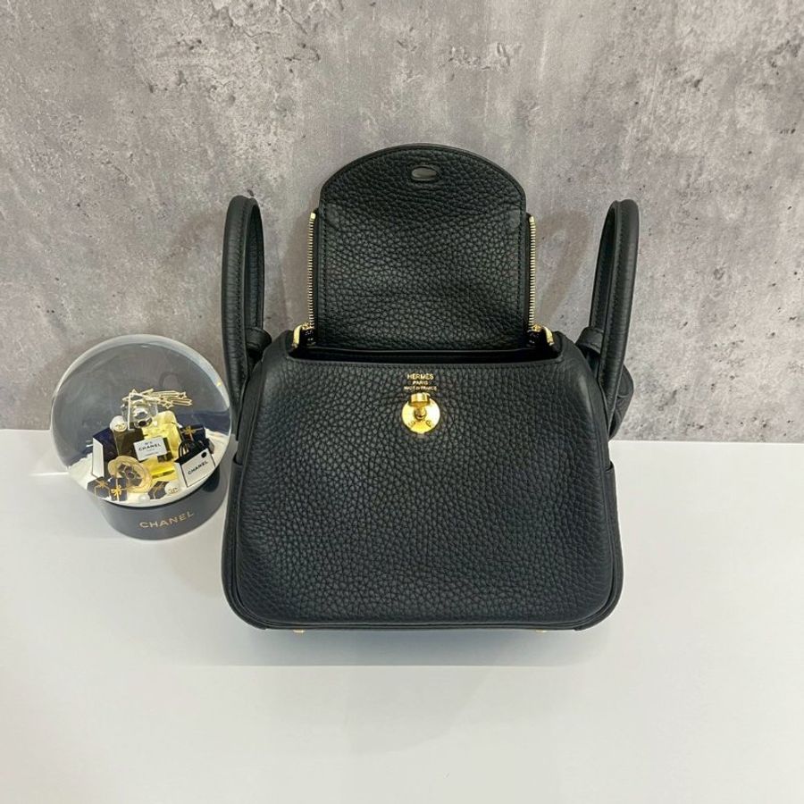 Hermès Mini Lindy 二代 黑金 全新 K 刻-7