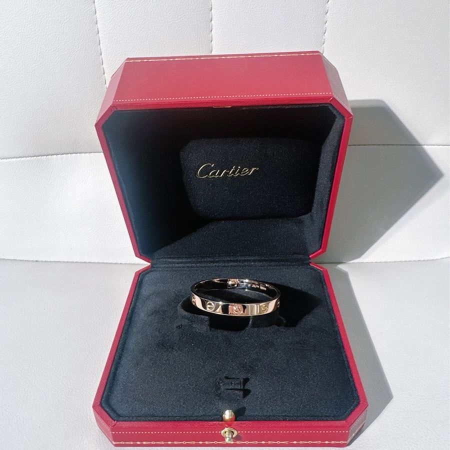 Cartier卡地亞 love系列 寬版玫瑰金手鐲,16號 第四代-1