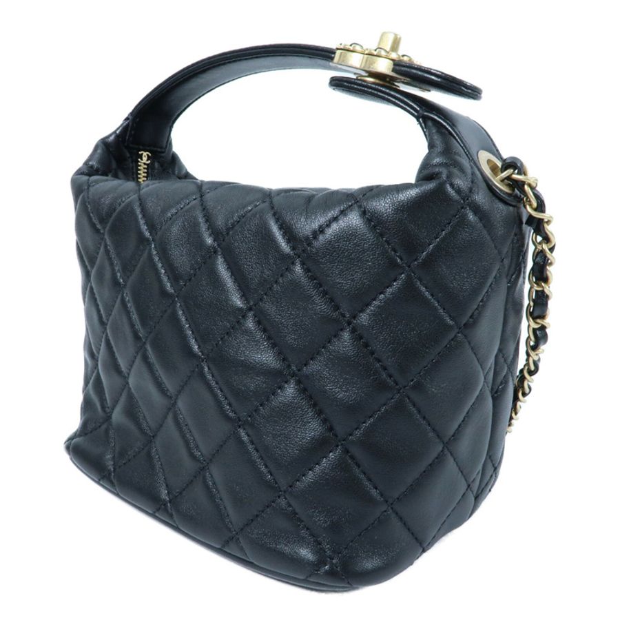 CHANEL 羊皮皮革Small Hobo金扣鏈帶手挽肩背兩用袋-2