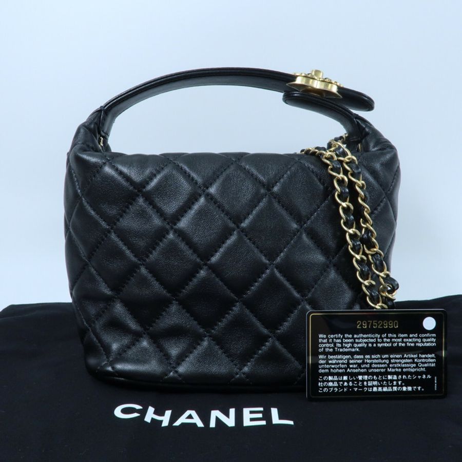 CHANEL 羊皮皮革Small Hobo金扣鏈帶手挽肩背兩用袋-14