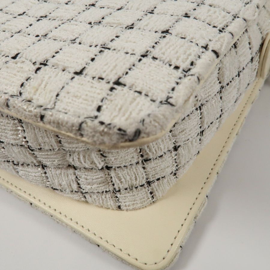 CHANEL Tweed Shoulder Bag銀扣肩背袋-7