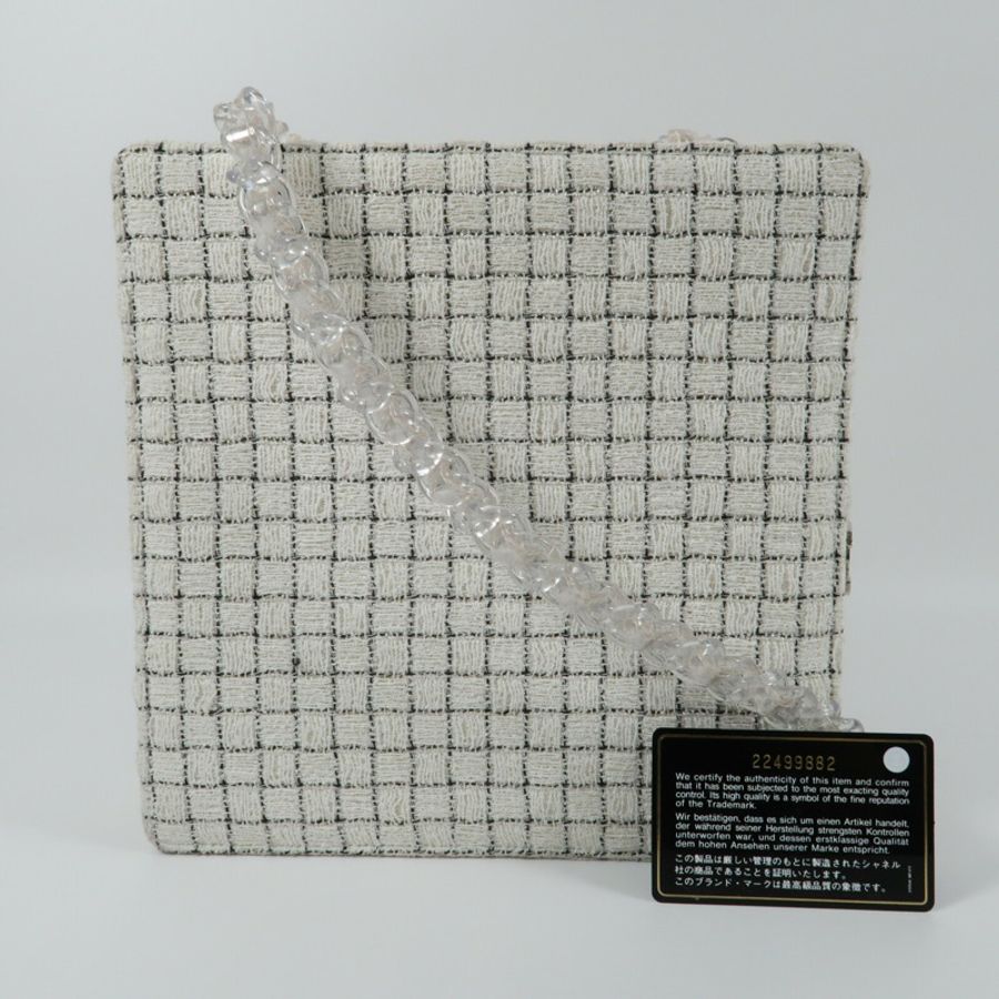 CHANEL Tweed Shoulder Bag銀扣肩背袋-15