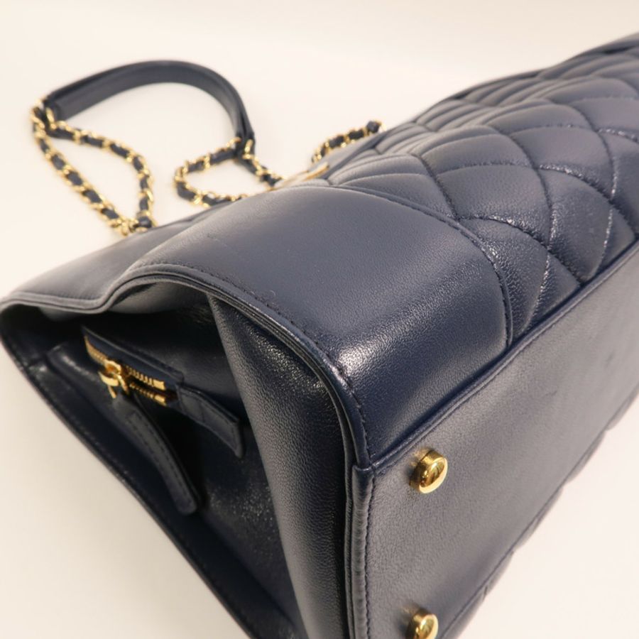 CHANEL 牛皮皮革Mademoiselle Vintage Tote金扣鏈帶肩背袋-11
