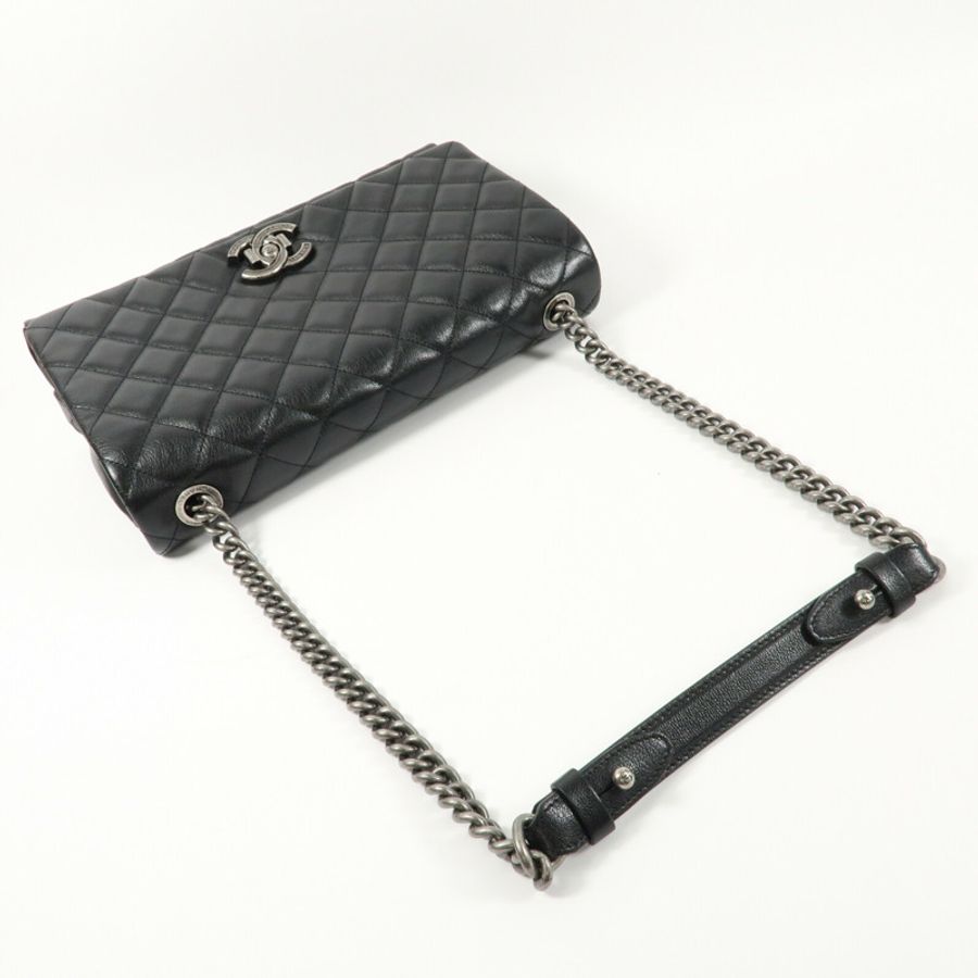 CHANEL 牛皮皮革Chain Shoulder鏈帶肩背袋-8