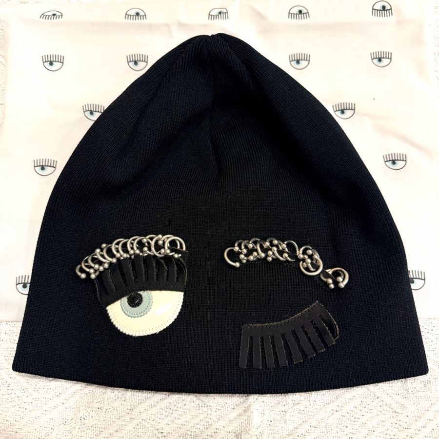 Chiara Ferragni 帽子 刺繡針織毛帽-5