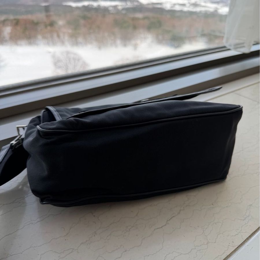 古馳 斜挎包 郵差包 肩背 斜挎 gucci black黑色 nylon /leather crossbody bag-3