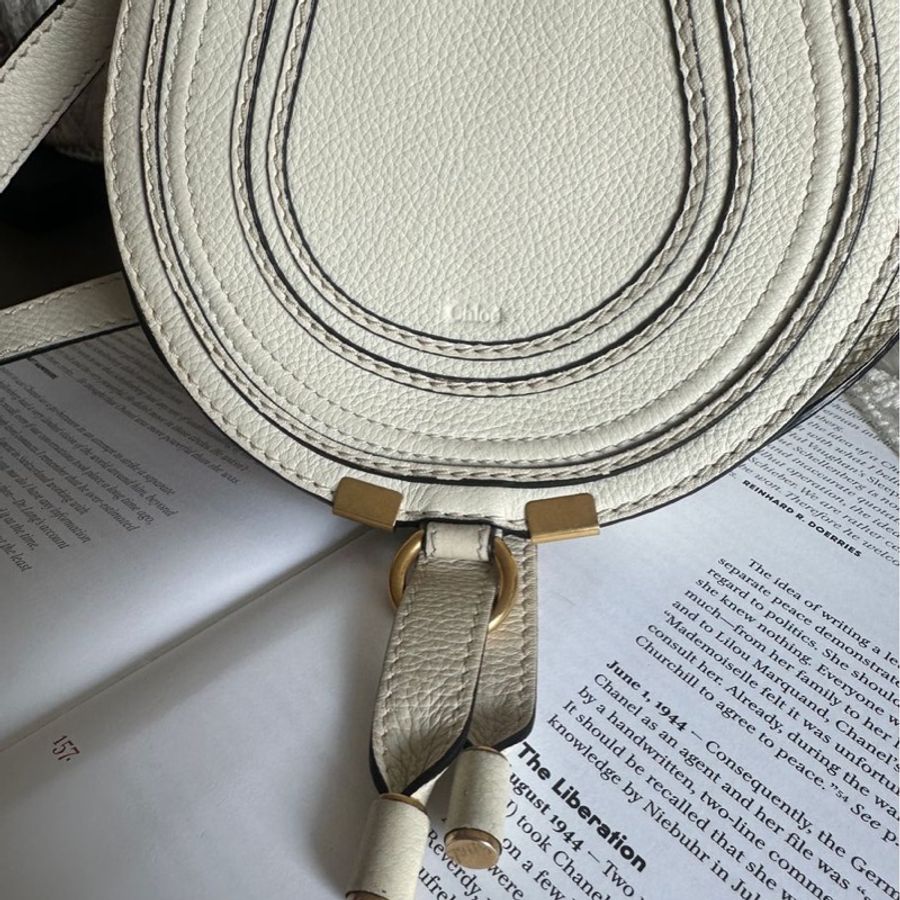 蔻依 馬鞍包 馬蹄包 肩背  手提包 側背包 斜背包 中古包 經典款 Chloe Marcie bag-8