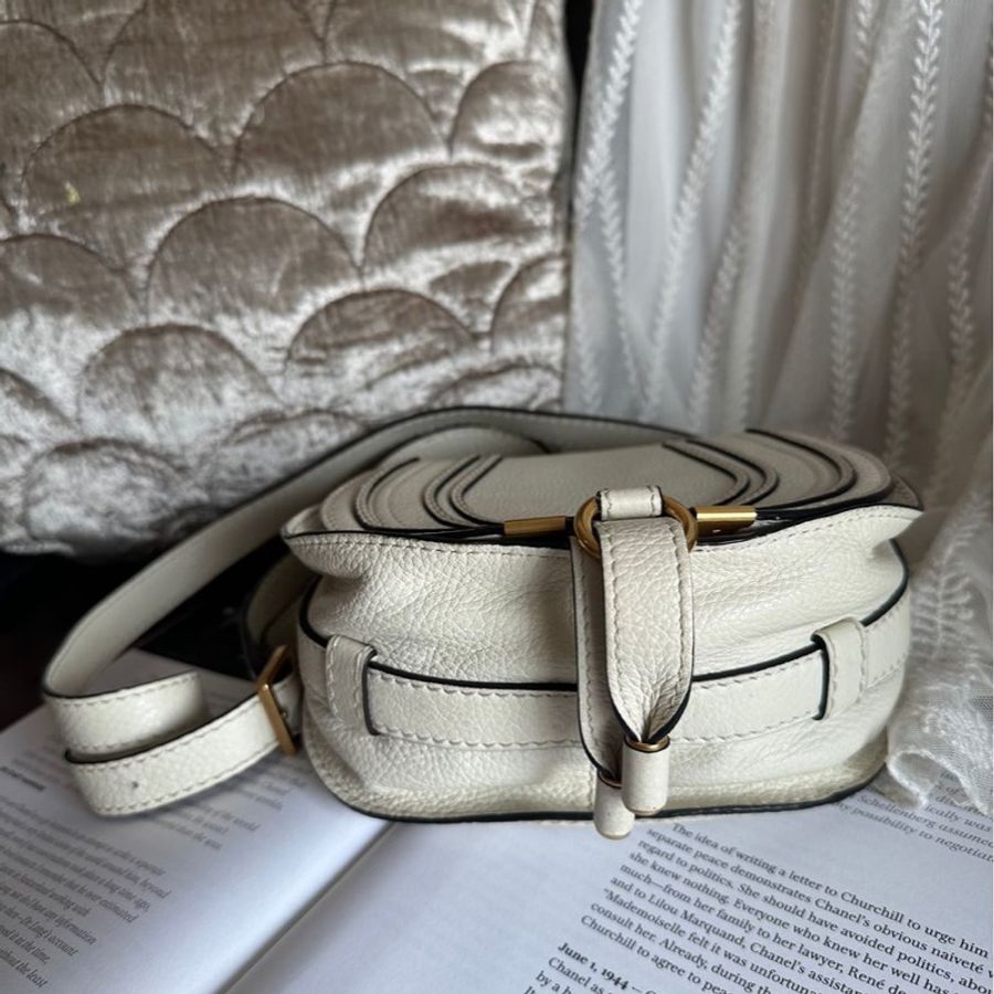 蔻依 馬鞍包 馬蹄包 肩背  手提包 側背包 斜背包 中古包 經典款 Chloe Marcie bag-11