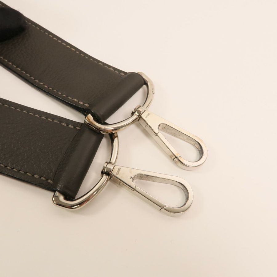 HERMES Togo皮革Jypesiere 37銀扣肩背袋Etain-14