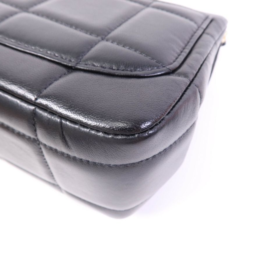 CHANEL 羊皮皮革Chocolate Bar Mini Flap金扣鏈帶肩背袋-13