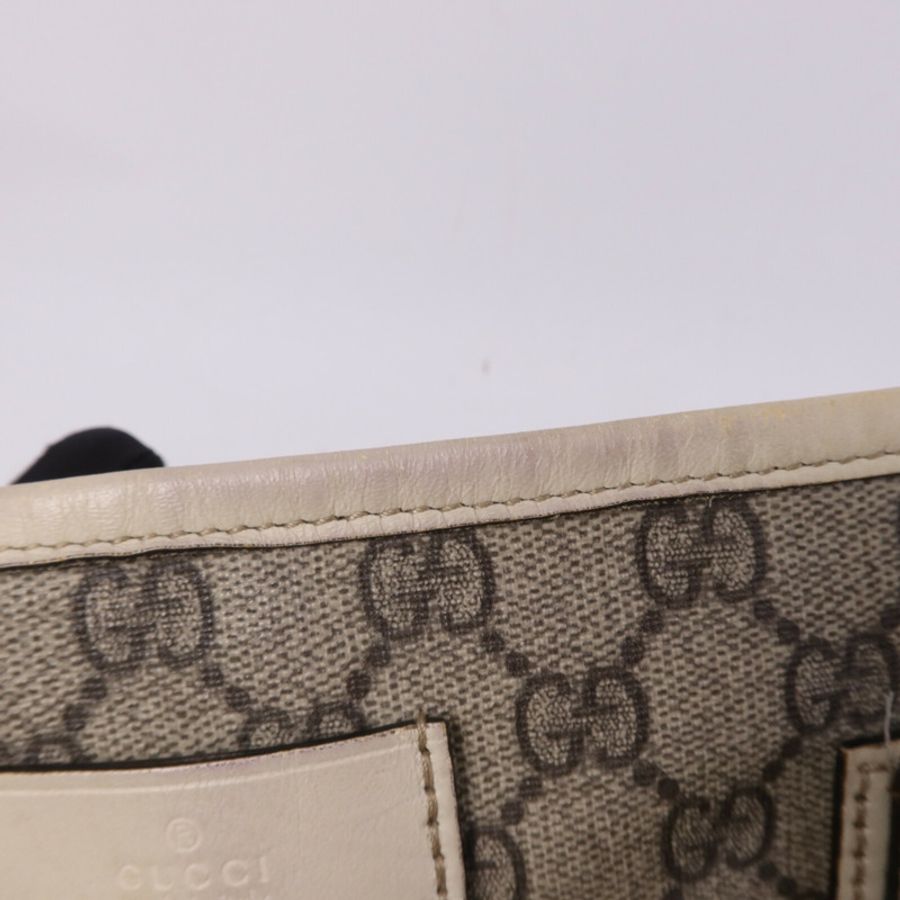 GUCCI 塗層帆布/牛皮皮革Tote Bag銀扣手挽袋-19