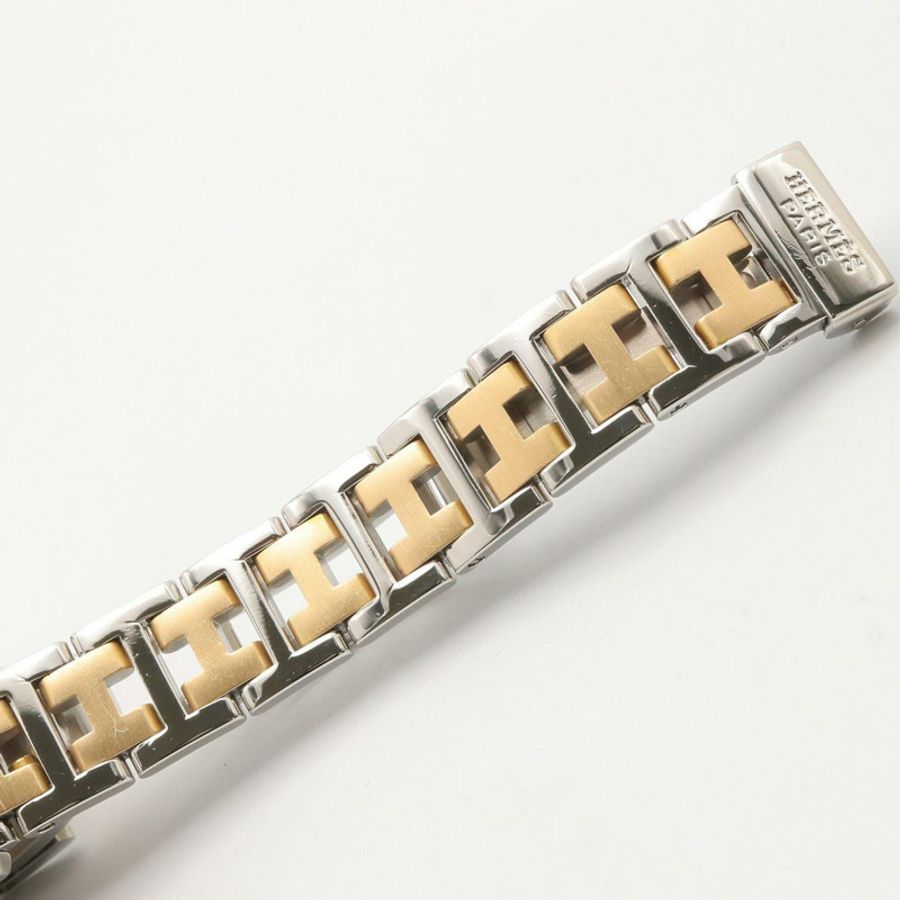 愛馬仕 Clipper 系列腕錶,鍍金不鏽鋼材質,女士款,白色,CL4.220-11