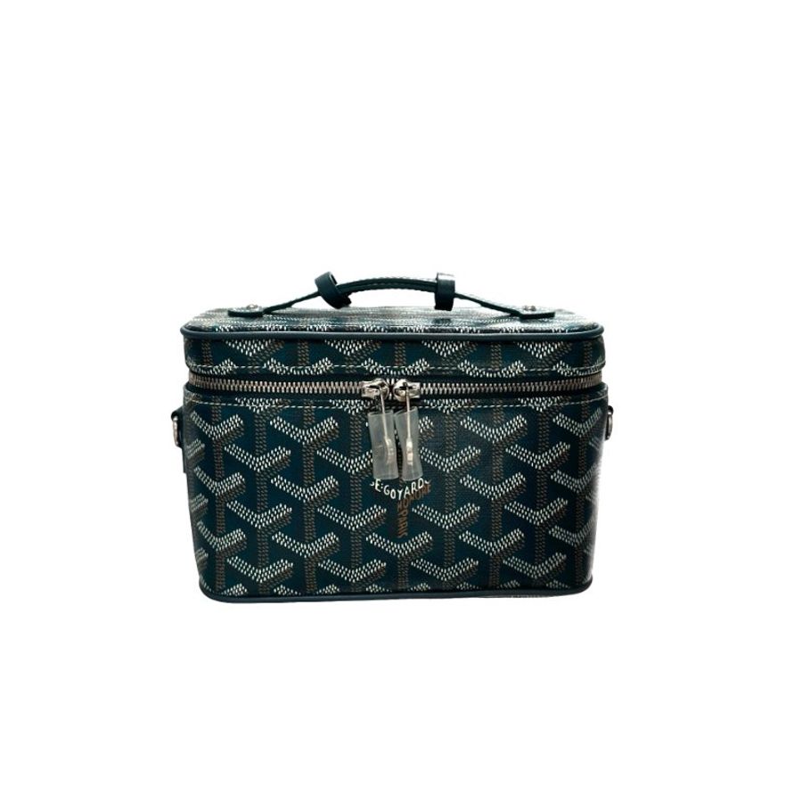 Used GOYARD Vanity case Shoulder Bag Green PHW-10