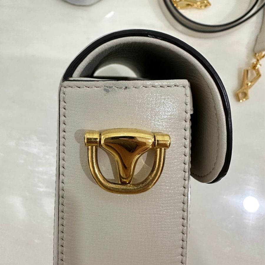 Gucci 古馳 1955白色老花馬銜扣馬鞍包 雙肩帶 可單 肩可斜挎 經典復古-16
