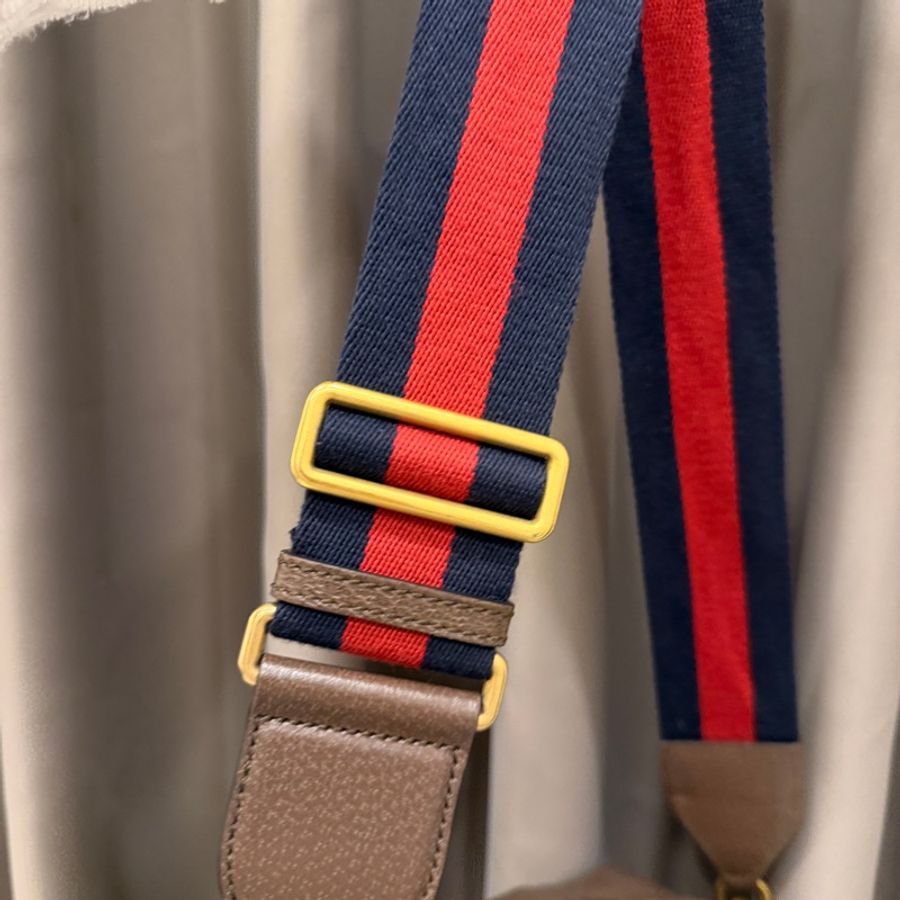 Gucci PVC咖牛皮斜背相機包-13