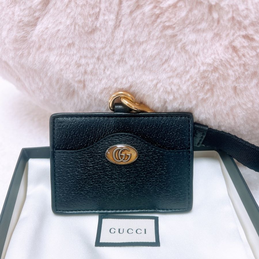 Gucci 黑色掛繩卡夾-0