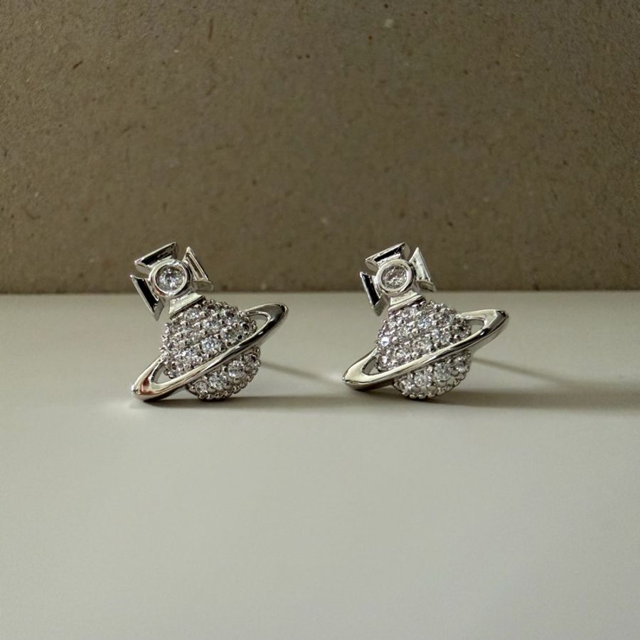 Vivienne Westwood 🪐碎鑽立體小土星Tamia Orb Earrings-3