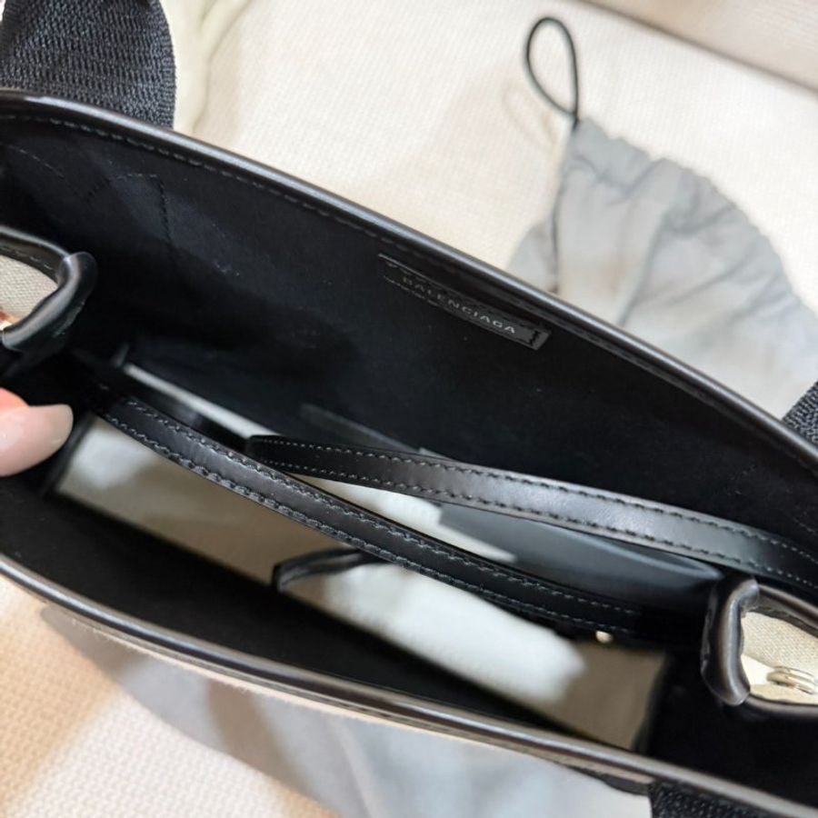 BALENCIAGA Navy Cabas 帆布手提包 98新配件塵袋吊牌子包 購證 台灣購證-8