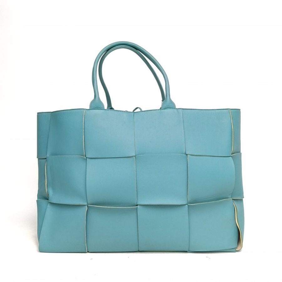 BOTTEGA VENETA 藍色牛皮Arcotote大號-0