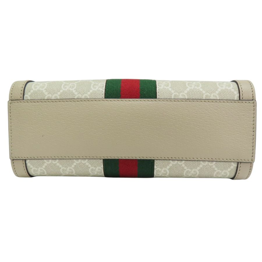 米色 PVC塗層帆布 Ophidia 小號手提包【GUCCI 古馳】 547551-3
