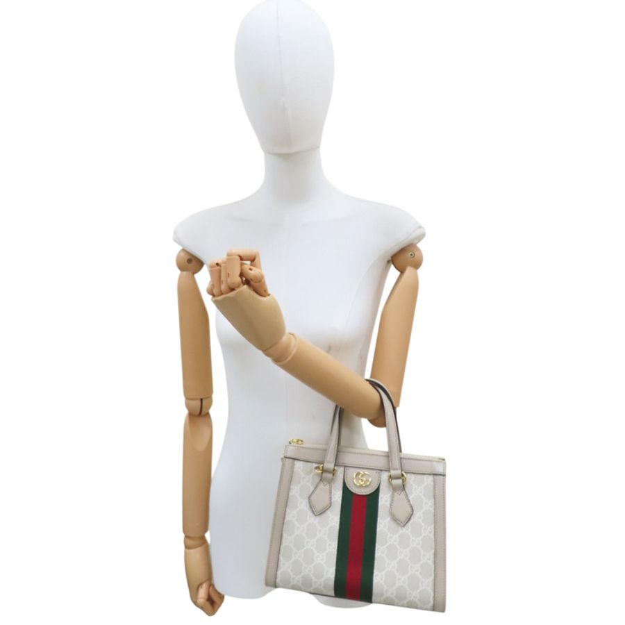 米色 PVC塗層帆布 Ophidia 小號手提包【GUCCI 古馳】 547551-8