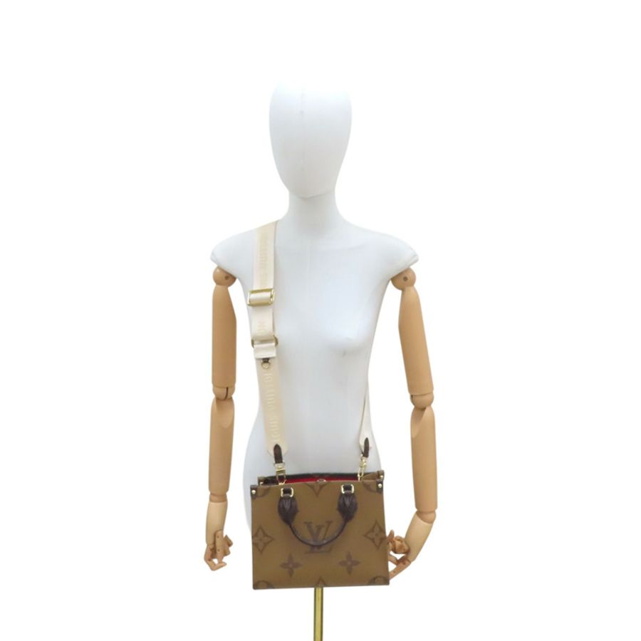 棕色 原花 PVC塗層帆布 On The Go PM 兩用包【LOUIS VUITTON LV 路易威登】 M46373-9