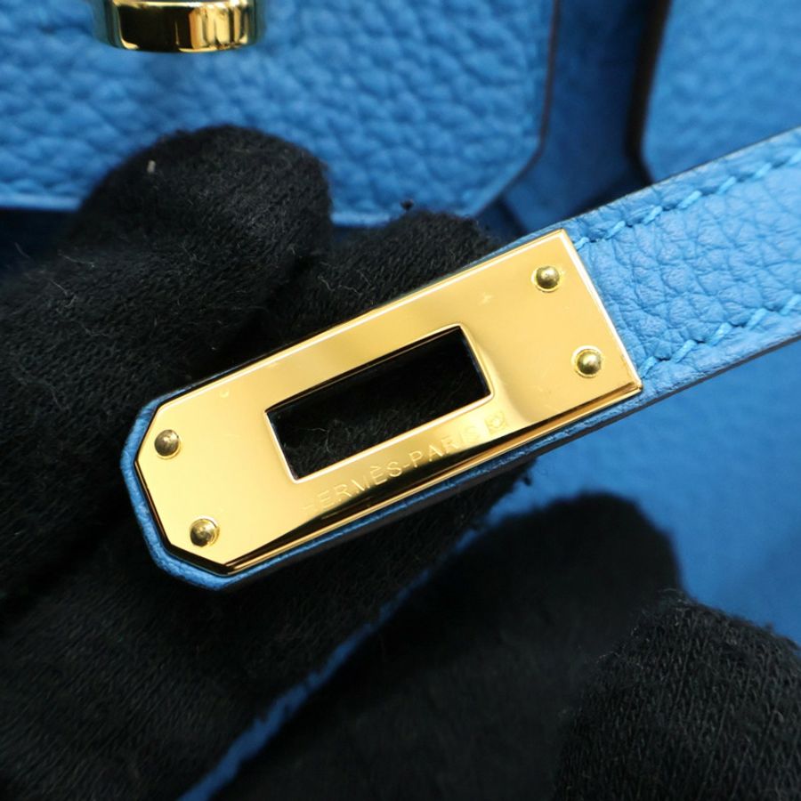 海島藍 Togo牛皮 Birkin 25 柏金包 手提包 A刻 金釦【HERMES 愛馬仕】 H041344CC-9